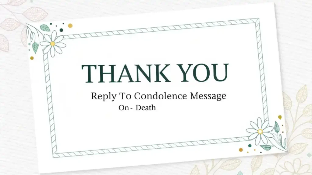 Thank You Reply to Condolence Message on Death