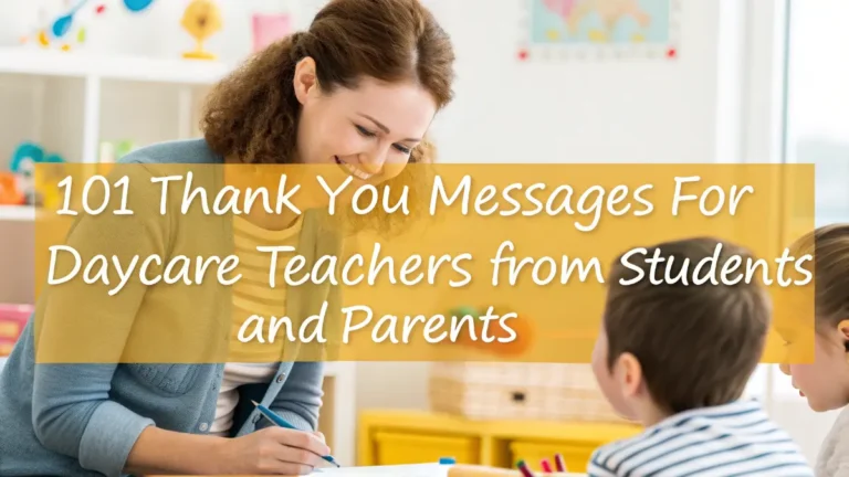 Thank You Messages for Daycare Teachers